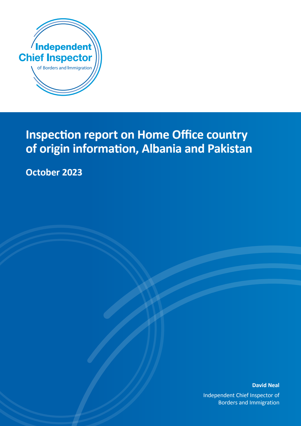 Inspection report on Home Office country of origin information, Albania and Pakistan October 2023
