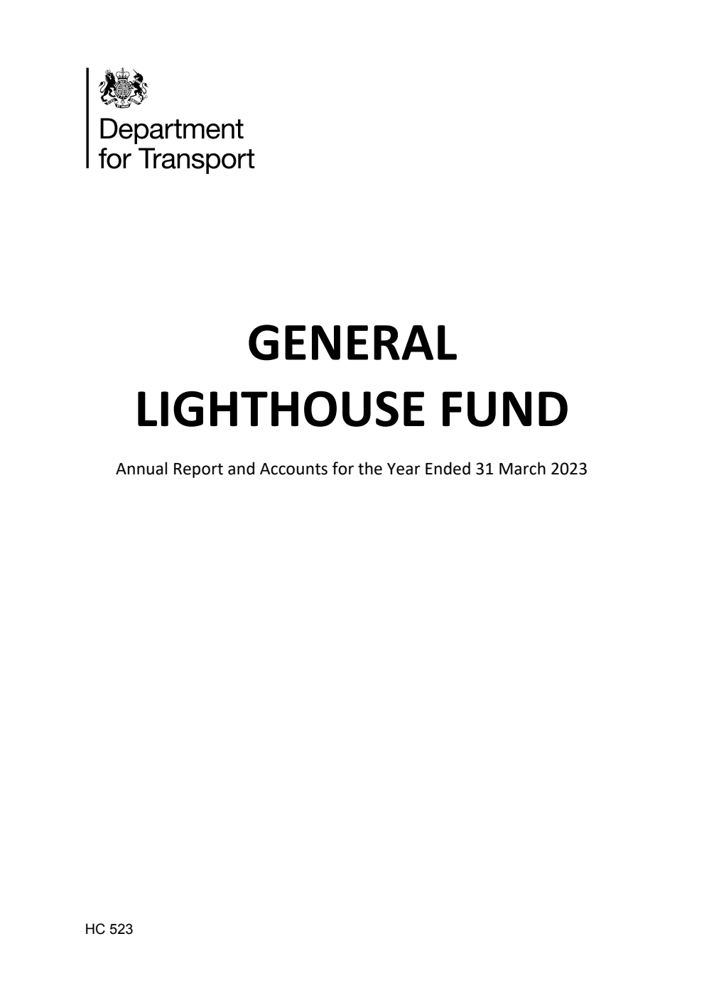General Lighthouse Fund Annual Report and Accounts 2022-23 for the period 1 April 2022 to 31 March 2023