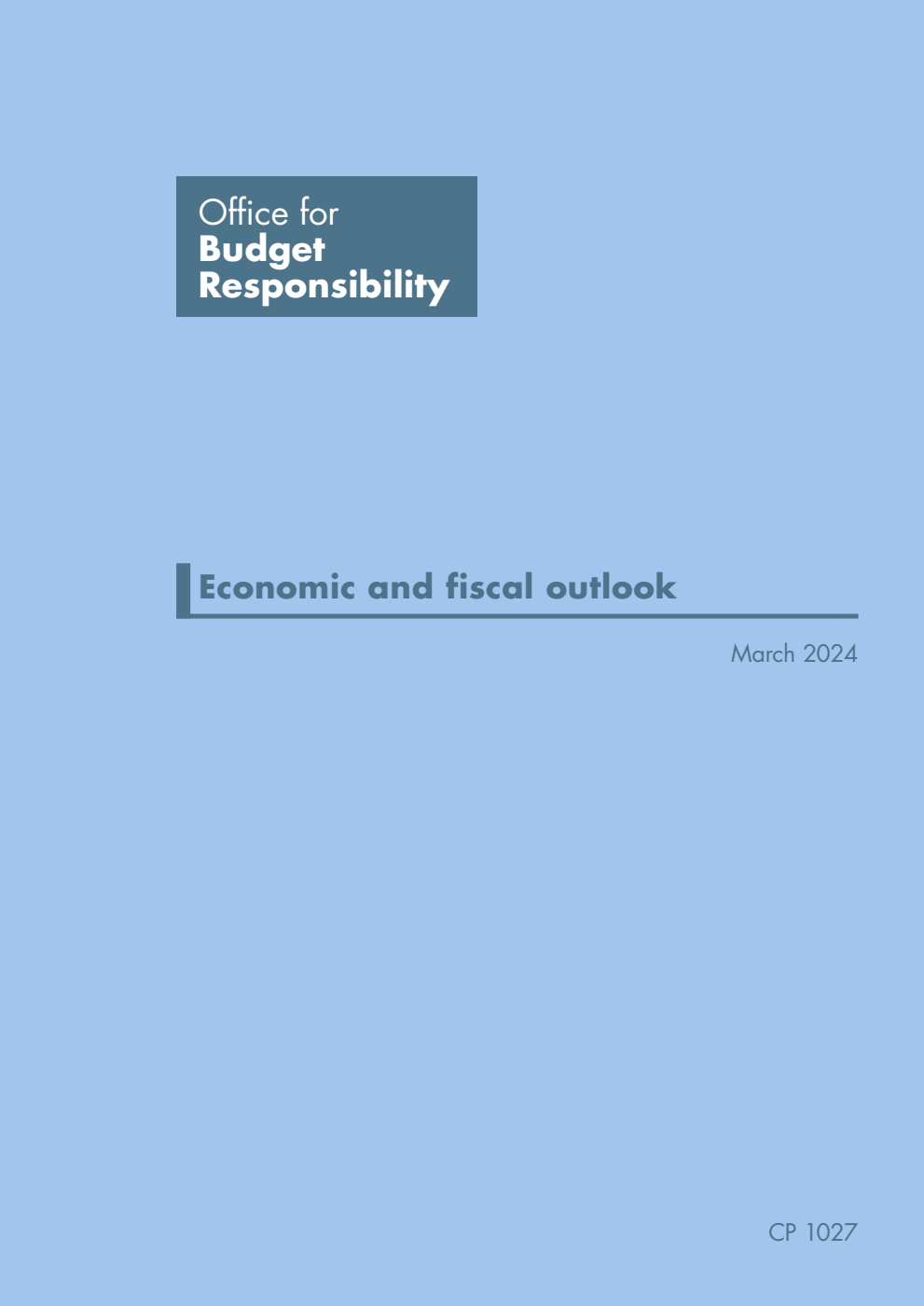 Office for Budget Responsibility: Economic and fiscal outlook. March 2024