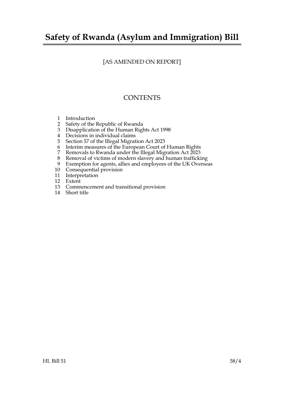 Safety of Rwanda (Asylum and Immigration) Bill [as amended on Report]