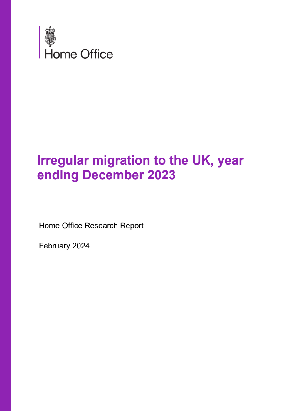 Home Office Research Report Irregular migration to the UK, year ending December 2023
