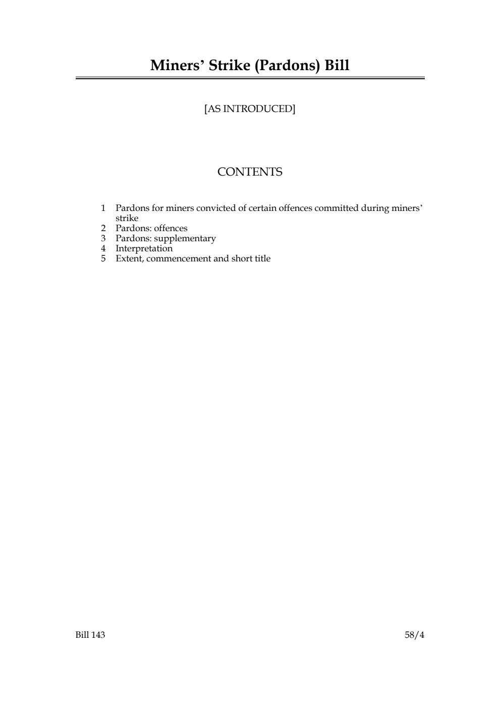 Miners’ Strike (Pardons) Bill