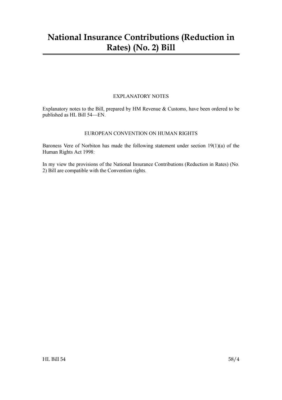 National Insurance Contributions (Reduction in Rates) (No. 2) Bill