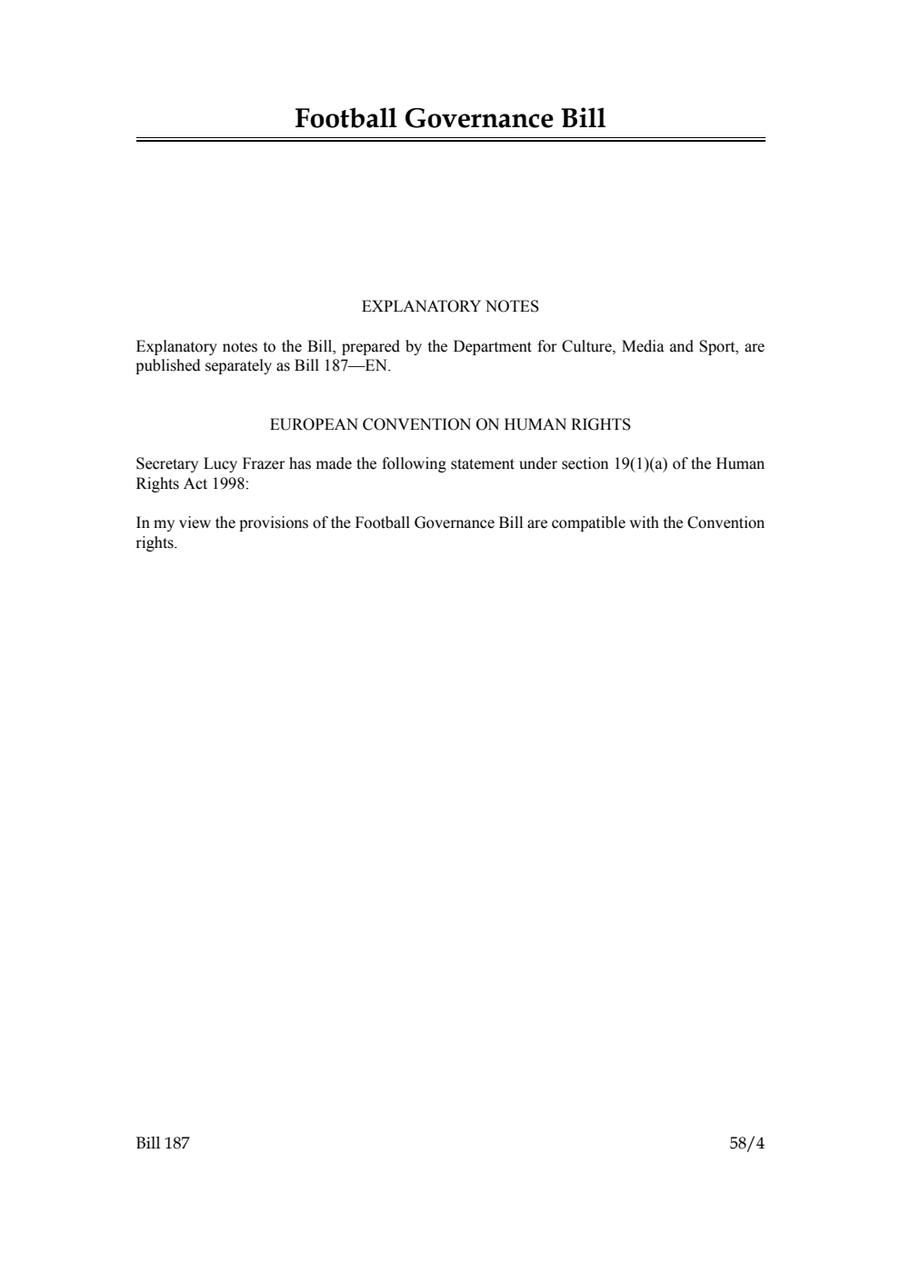 Football Governance Bill