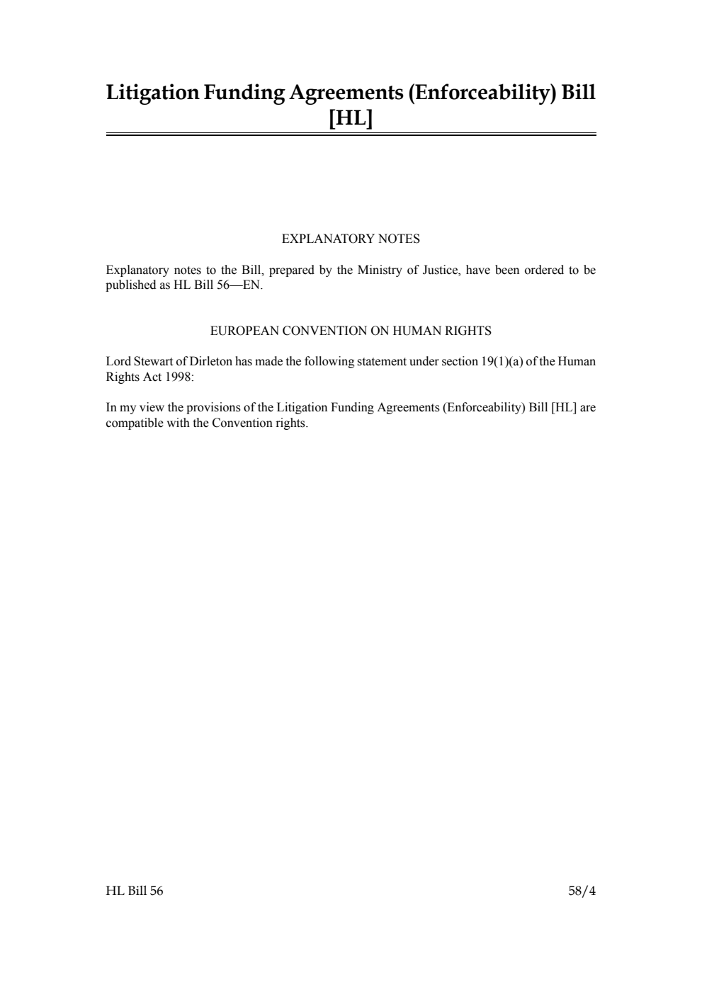 Litigation Funding Agreements (Enforceability) Bill