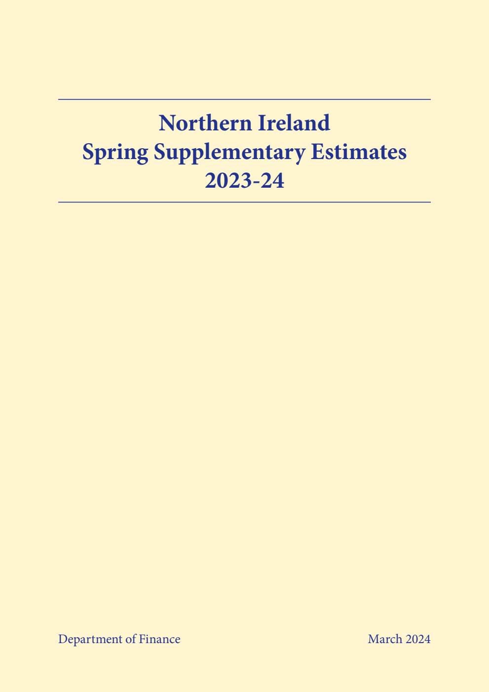 Northern Ireland Spring Supplementary Estimates 2023-24
