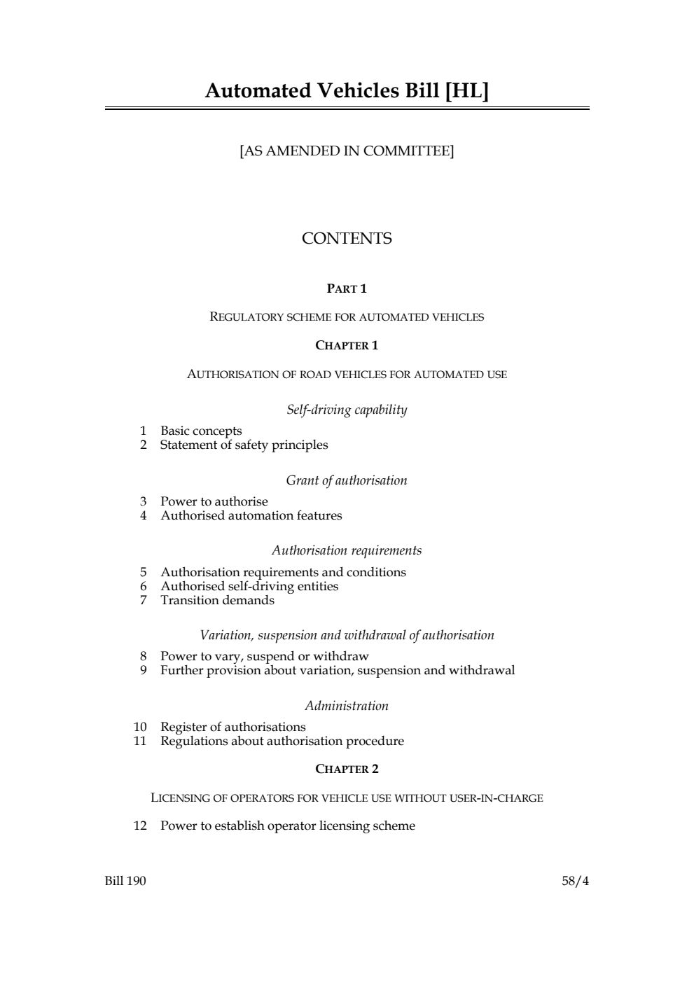 Automated Vehicles Bill [as amended in Committee]