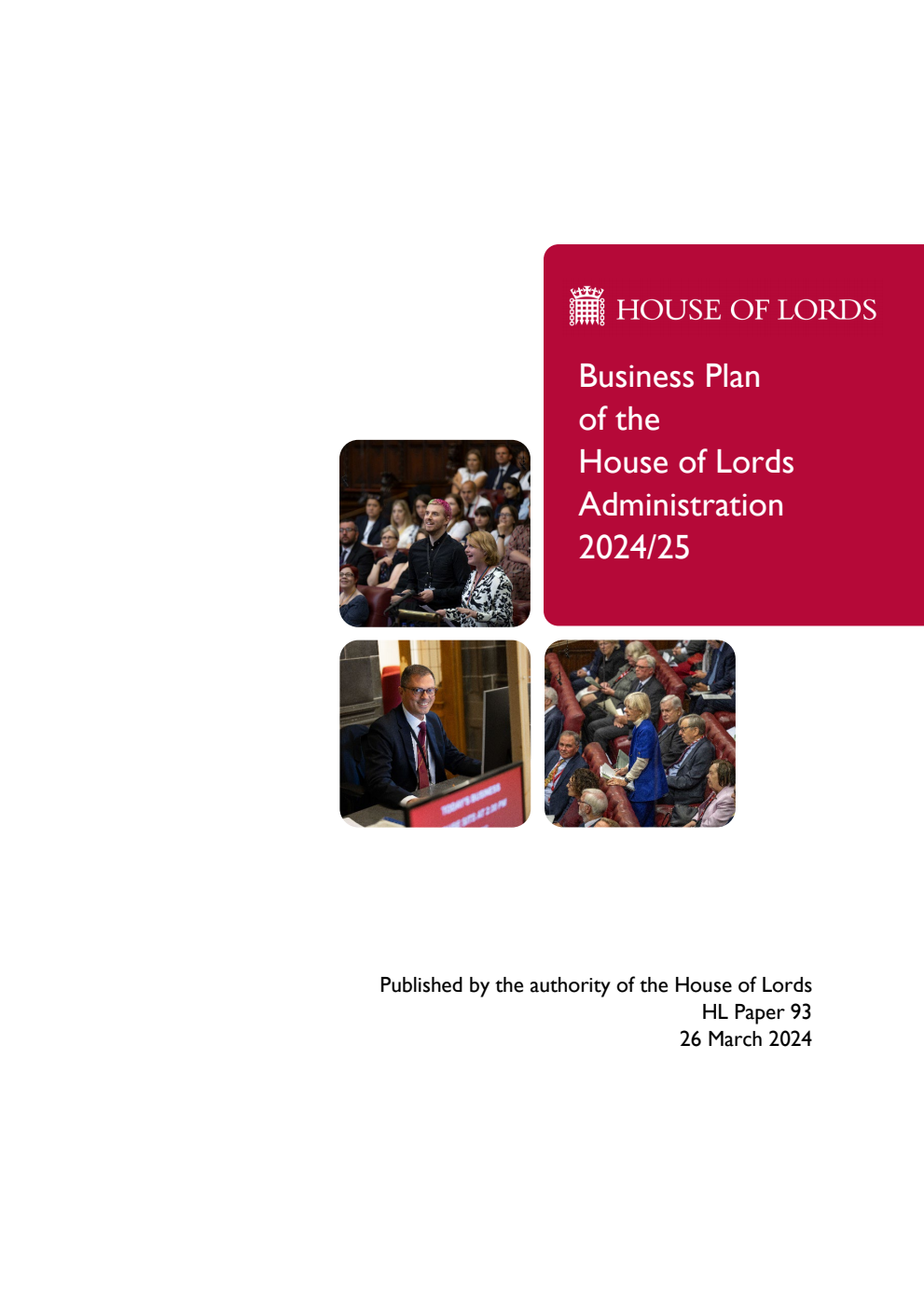 Business Plan of the House of Lords Administration 2024/25