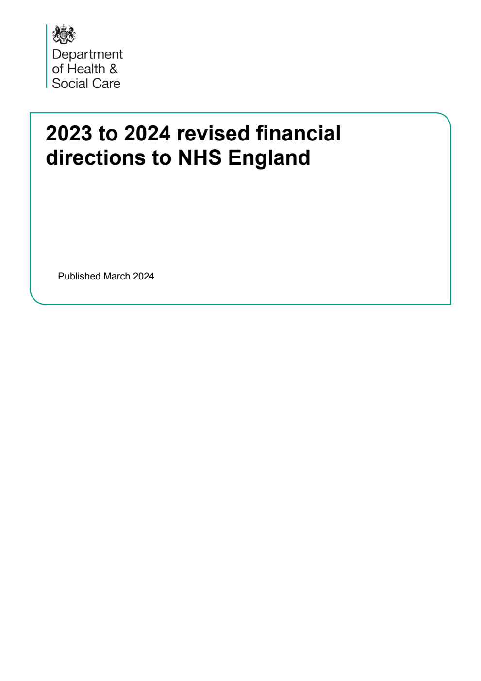 2023 to 2024 revised financial directions to NHS England. March 2024