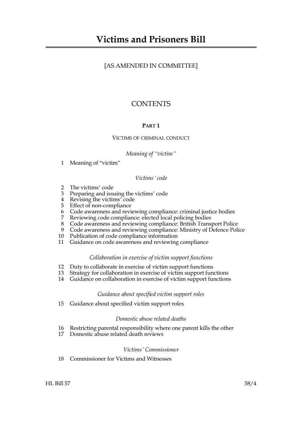 Victims and Prisoners Bill