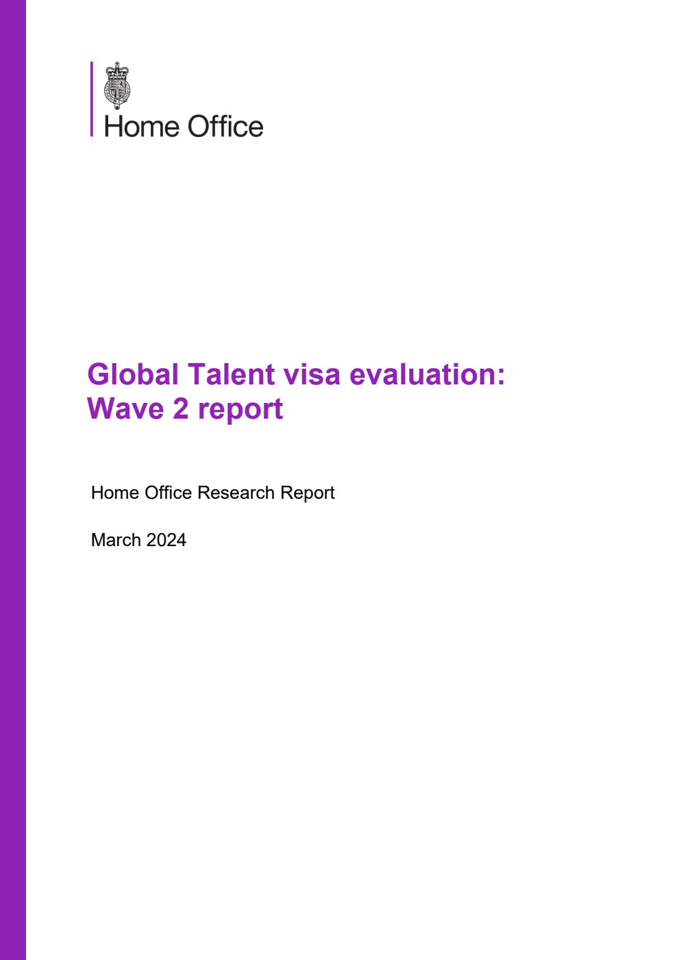 Home Office Research Report Global Talent visa evaluation: Wave 2 report