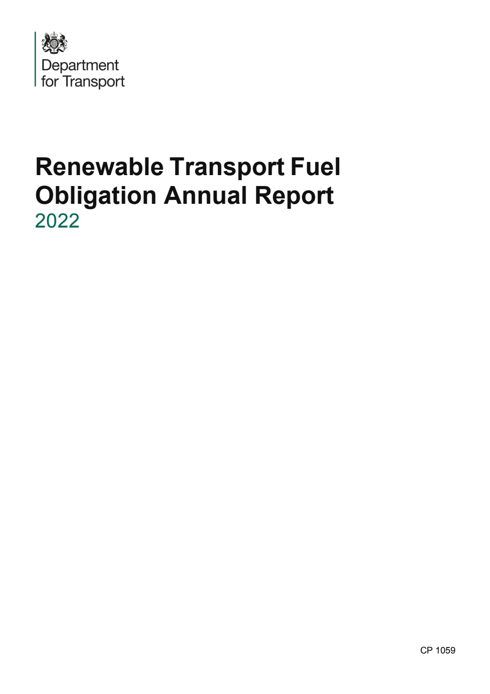 Renewable Transport Fuel Obligation Annual Report 2022