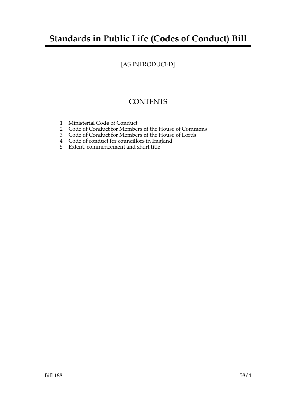 Standards in Public Life (Codes of Conduct) Bill