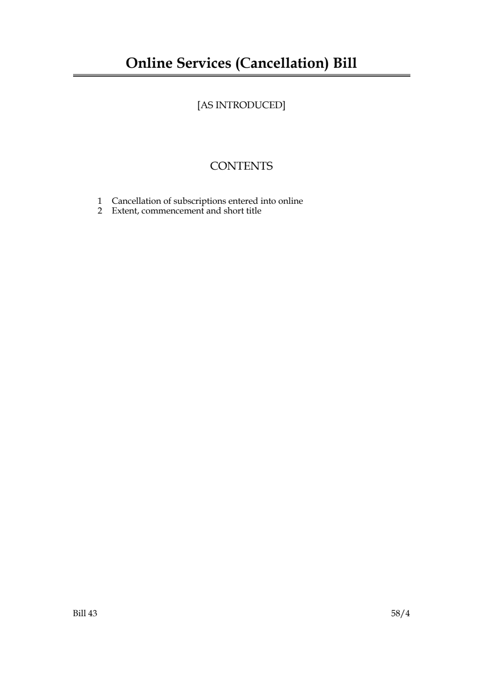 Online Services (Cancellation) Bill