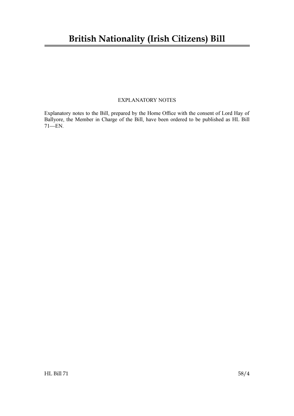 British Nationality (Irish Citizens) Bill