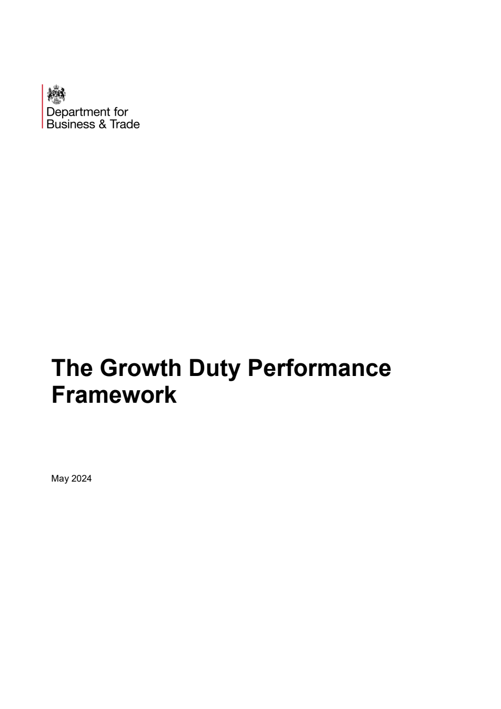 The Growth Duty Performance Framework