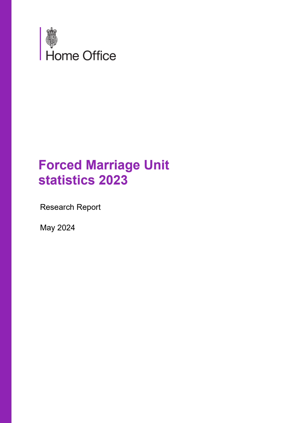 Home Office Research Report Forced Marriage Unit statistics 2023