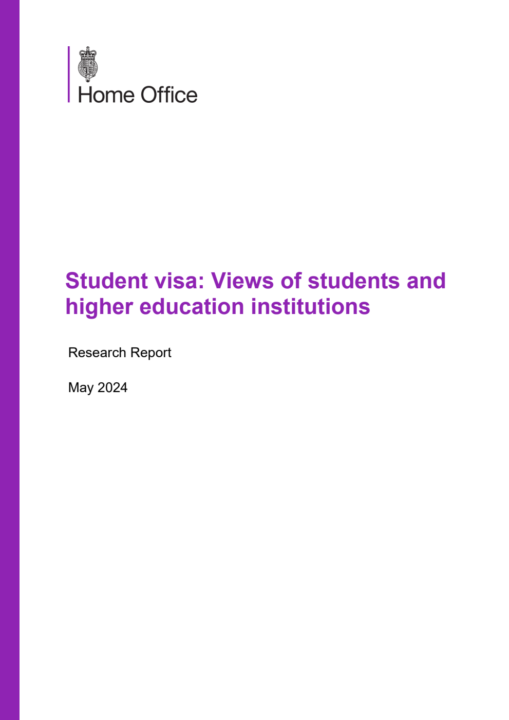 Home Office Research Report Student visa: Views of students and higher education institutions