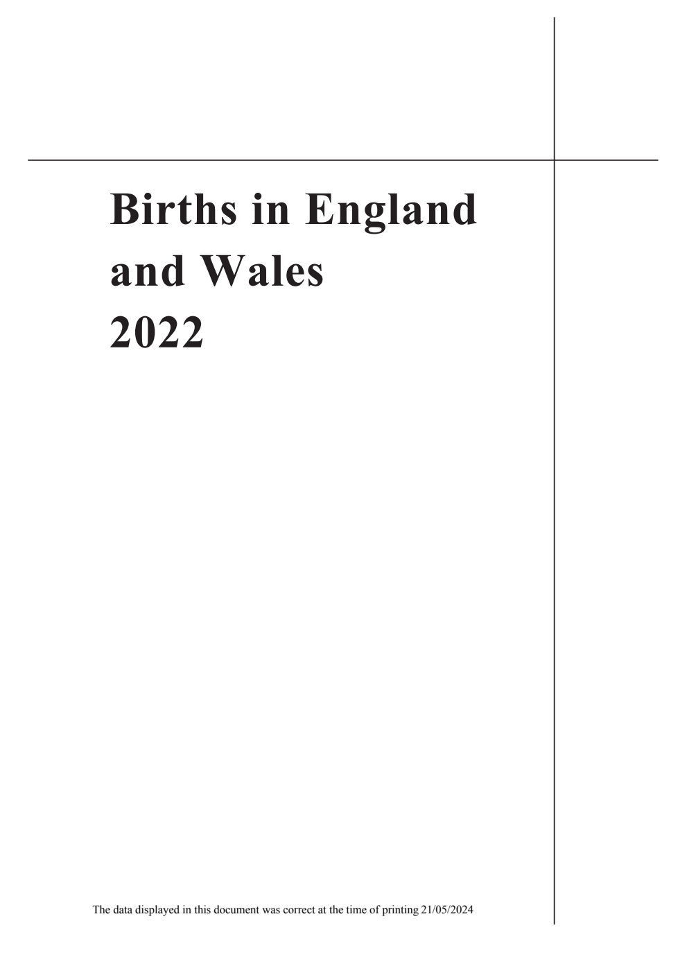Births in England and Wales 2022