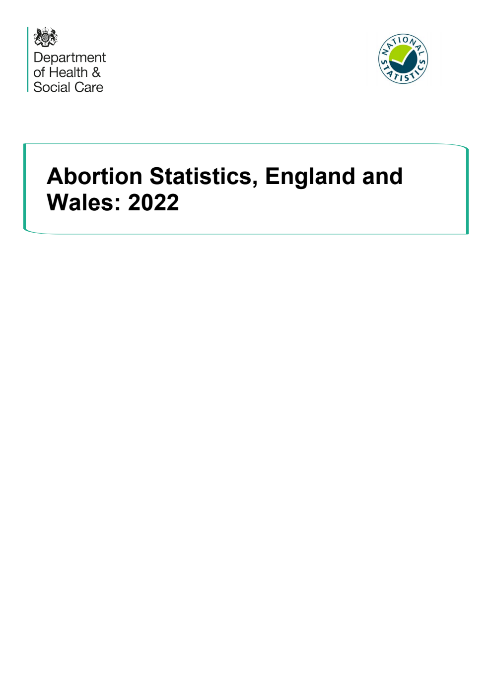 Abortion Statistics, England and Wales: 2022