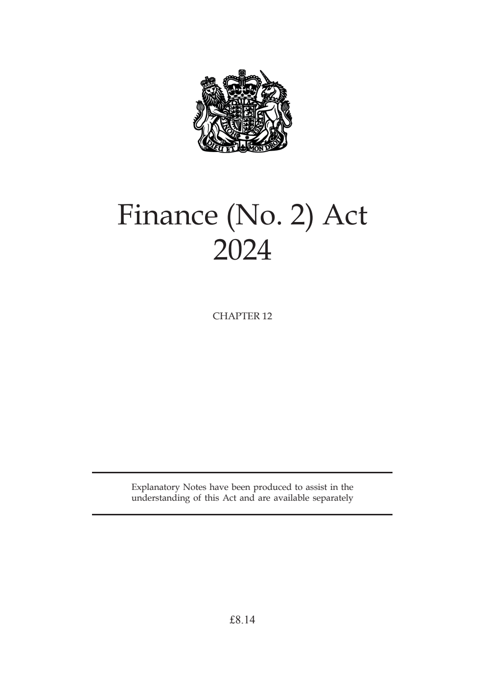 Finance (No. 2) Act 2024: Chapter 12