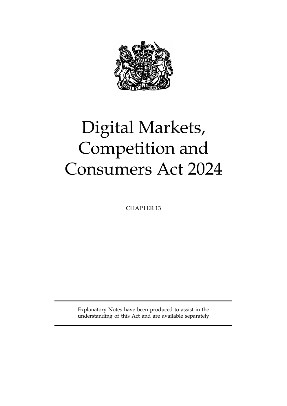 Digital Markets, Competition and Consumers Act 2024: Chapter 13