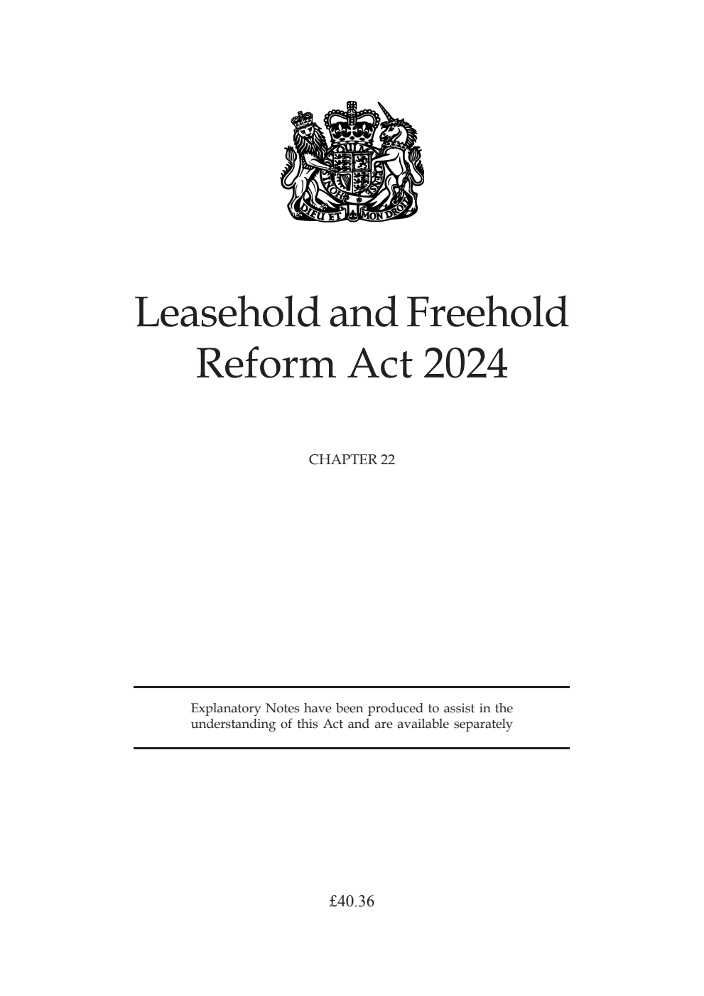 Leasehold and Freehold Reform Act 2024: Chapter 22