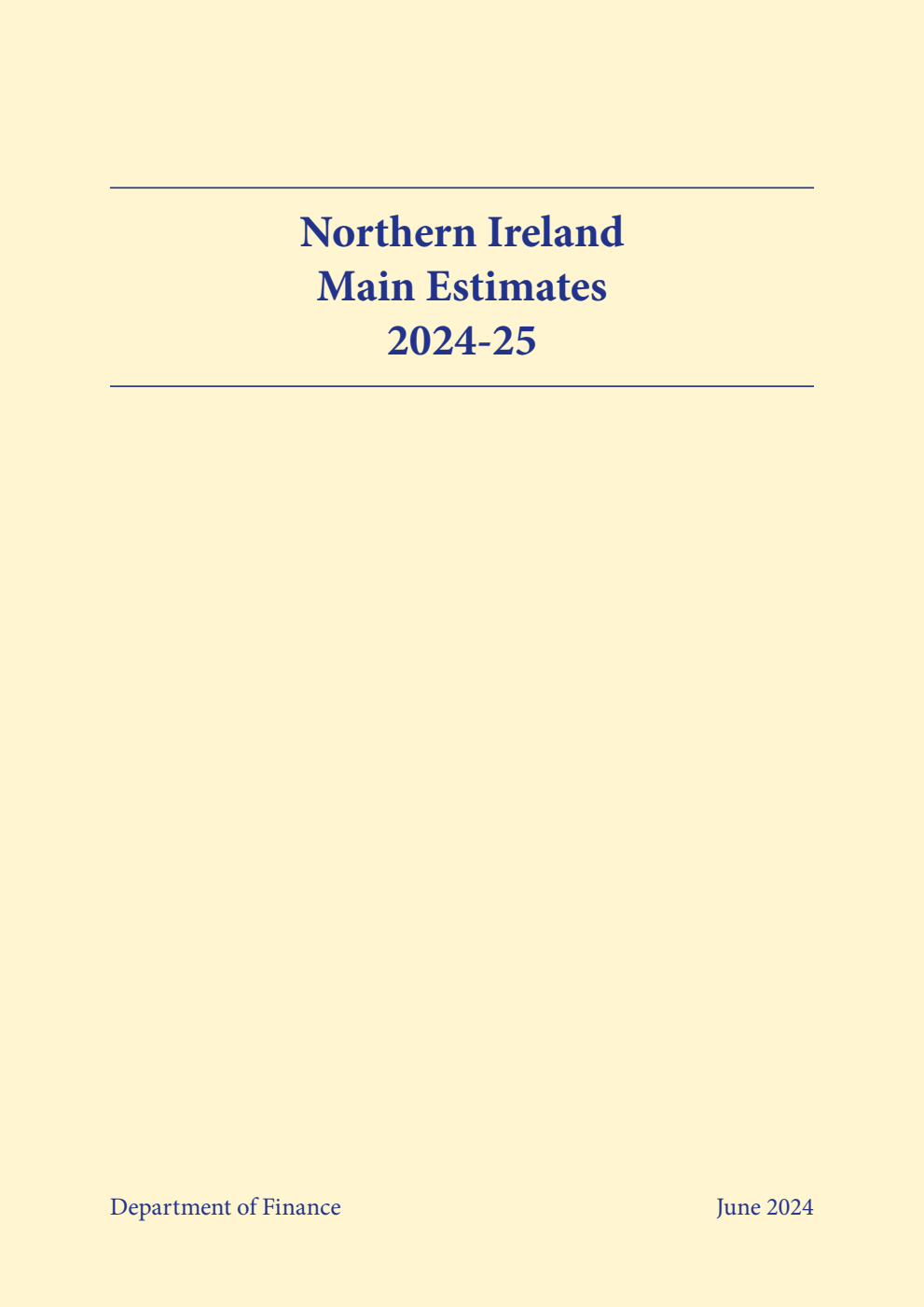Northern Ireland Main Estimates 2024-25