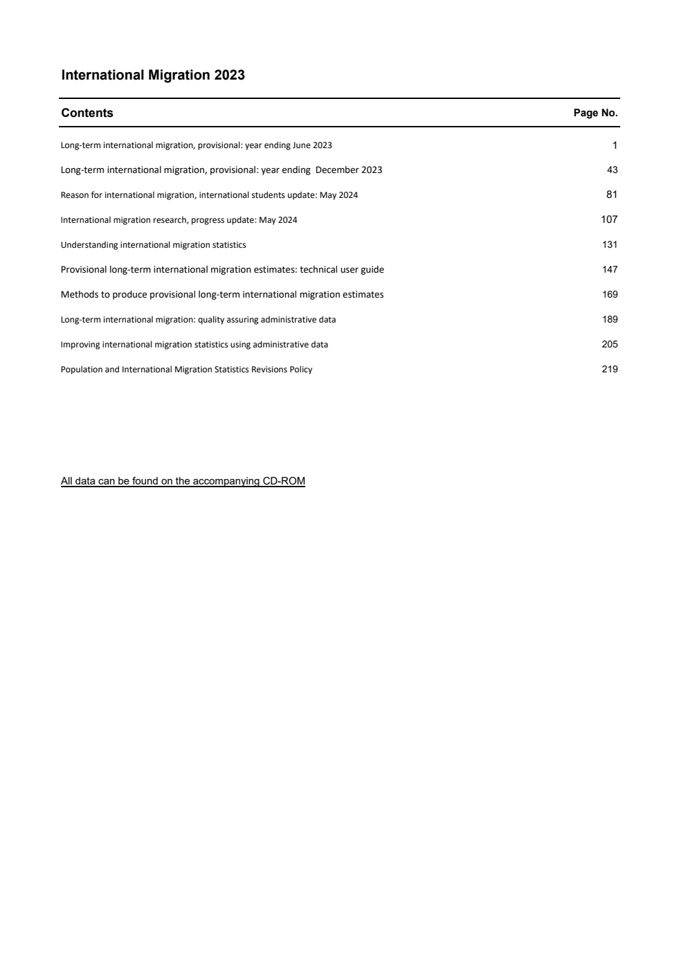 Series MN Number 48 International Migration; Migrants entering or leaving the UK and England and Wales, 2023