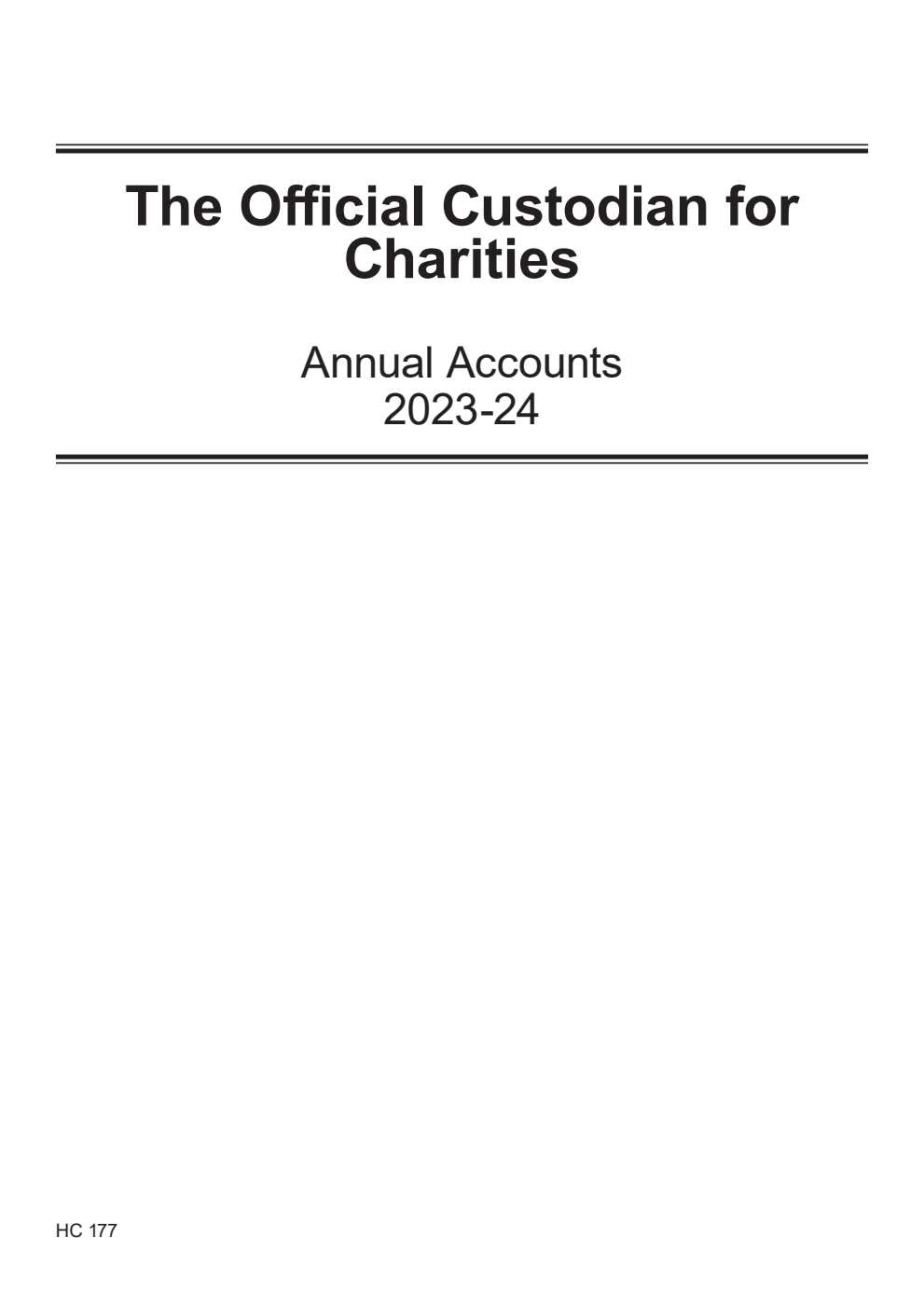 The Official Custodian for Charities Annual Accounts 2023-24 (for the year ended 31 March 2024)
