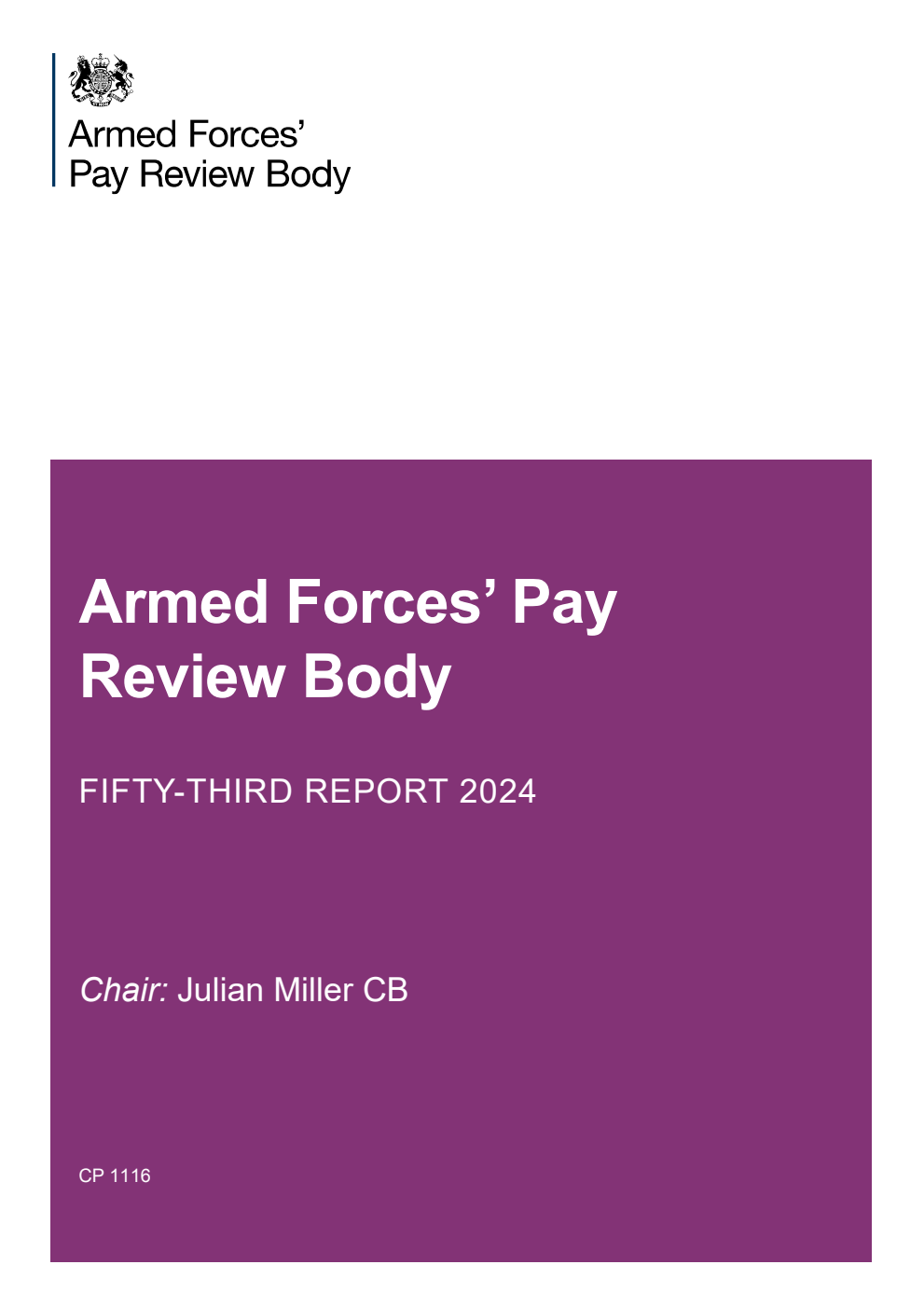 Armed Forces’ Pay Review Body Fifty-Third Report 2024