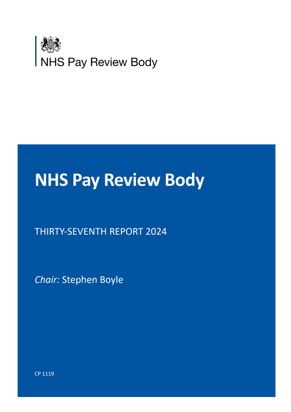 NHS Pay Review Body Thirty-Seventh Report 2024