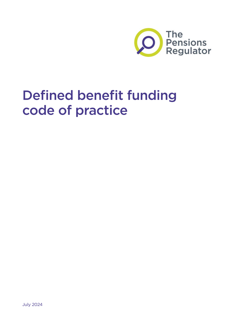 Defined benefit funding code of practice