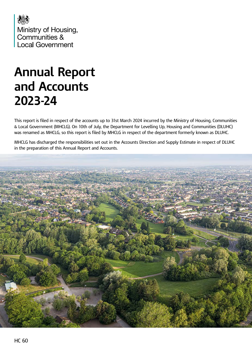 Ministry of Housing, Communities & Local Government Annual Report and Accounts 2023-24 (for the year ended 31 March 2024)