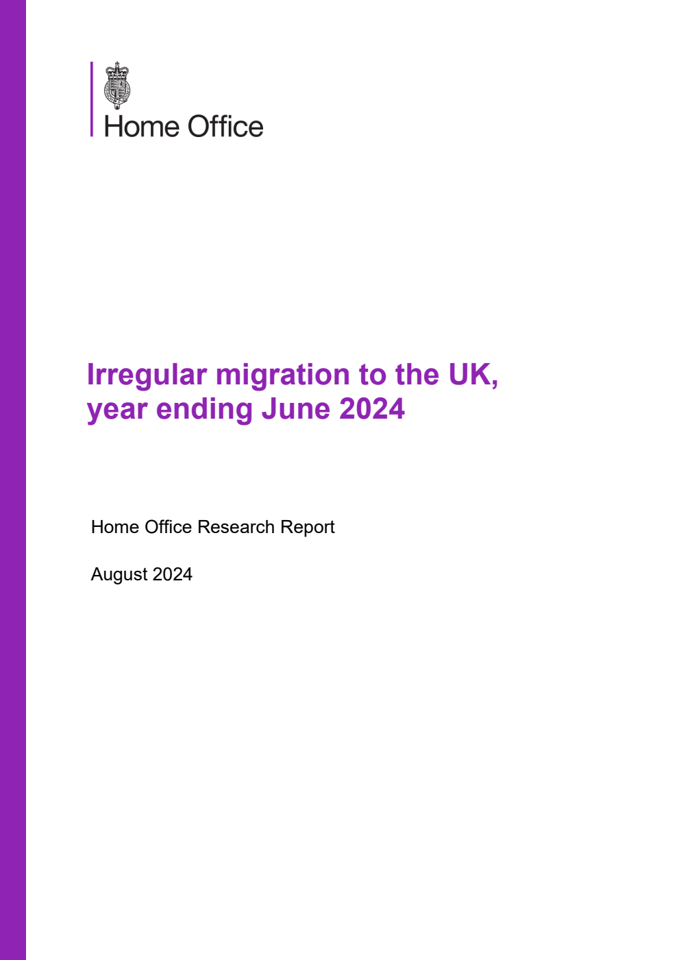 Home Office Research Report Irregular migration to the UK, year ending June 2024
