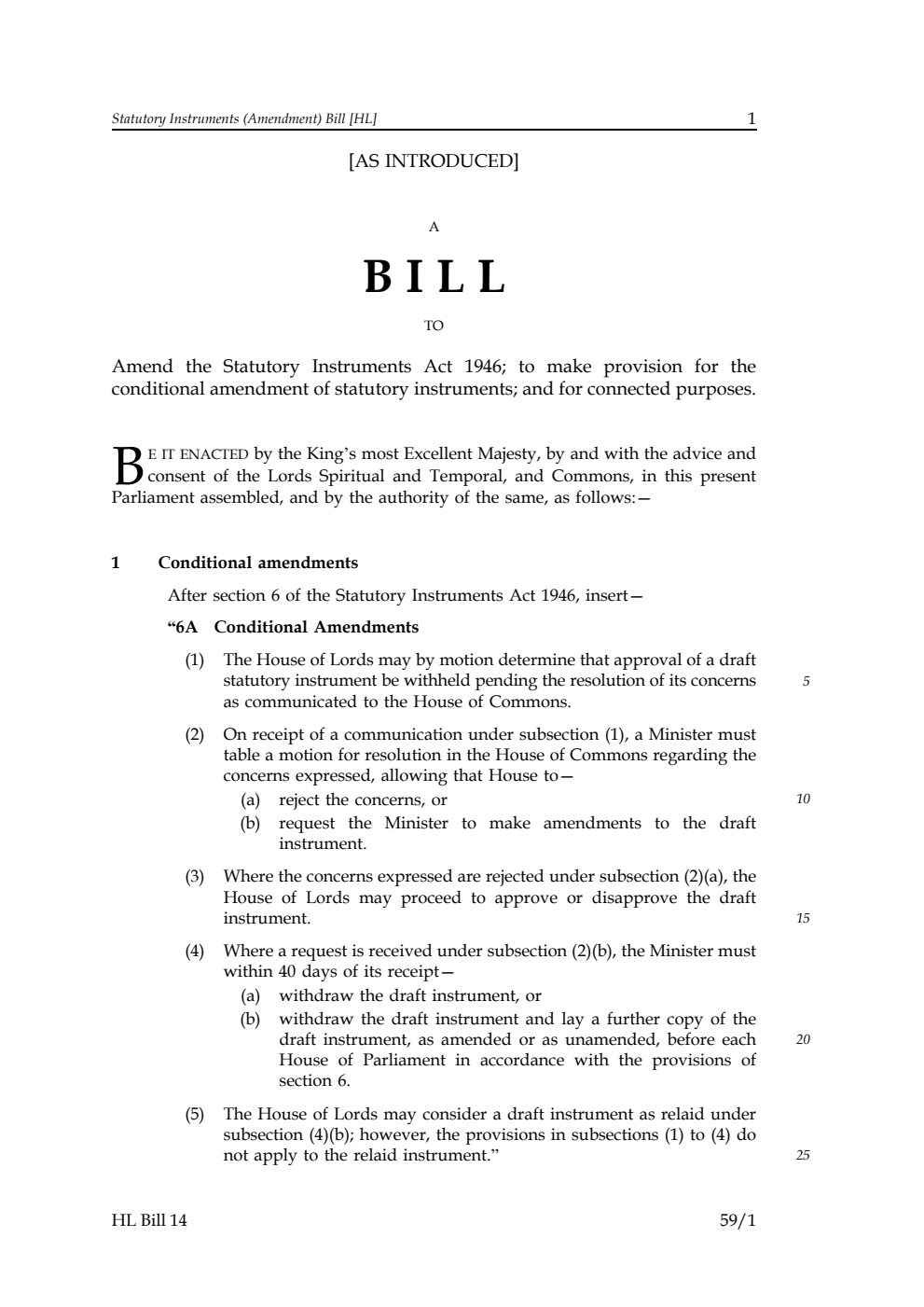 Statutory Instruments (Amendment) Bill