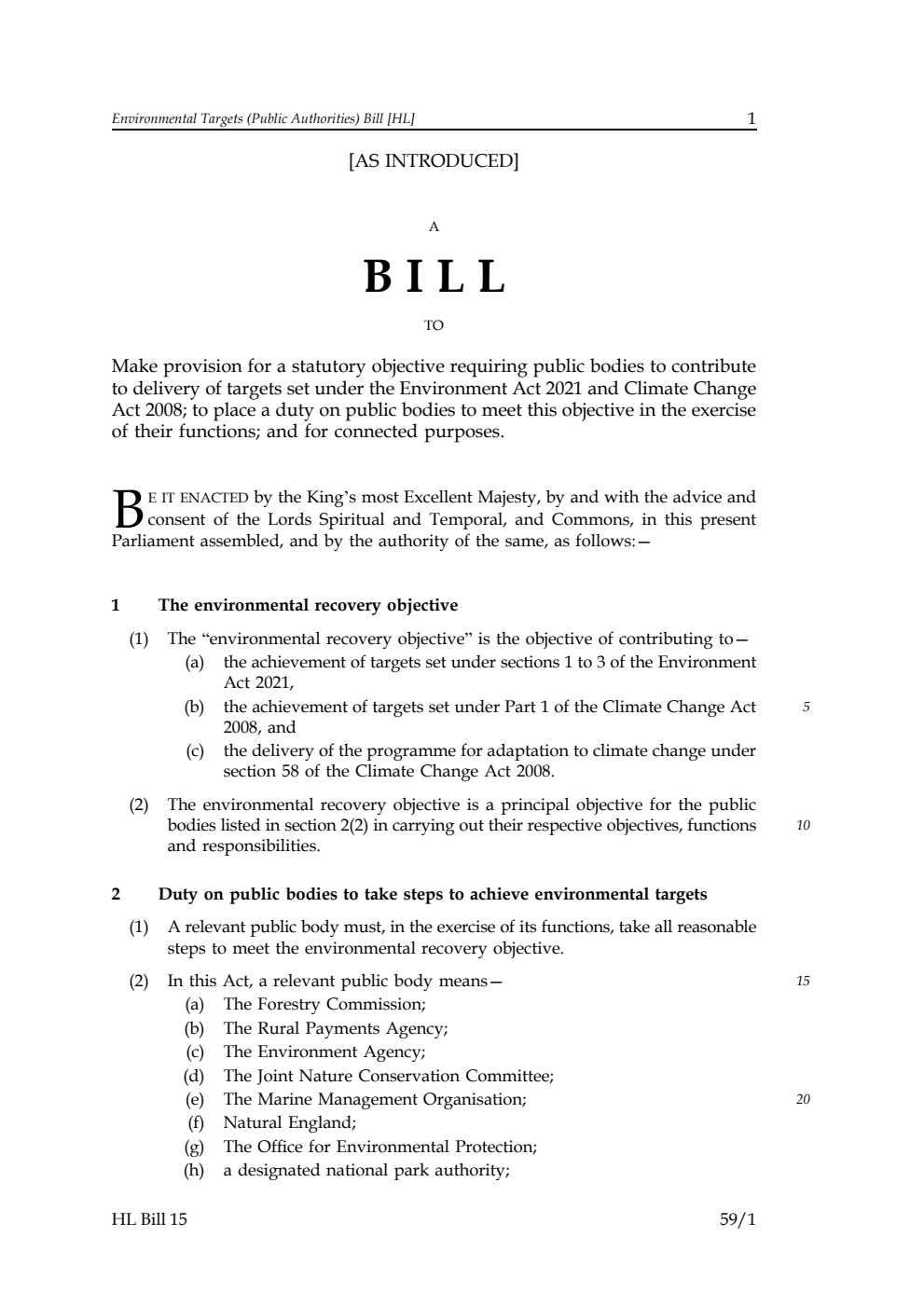 Environmental Targets (Public Authorities) Bill
