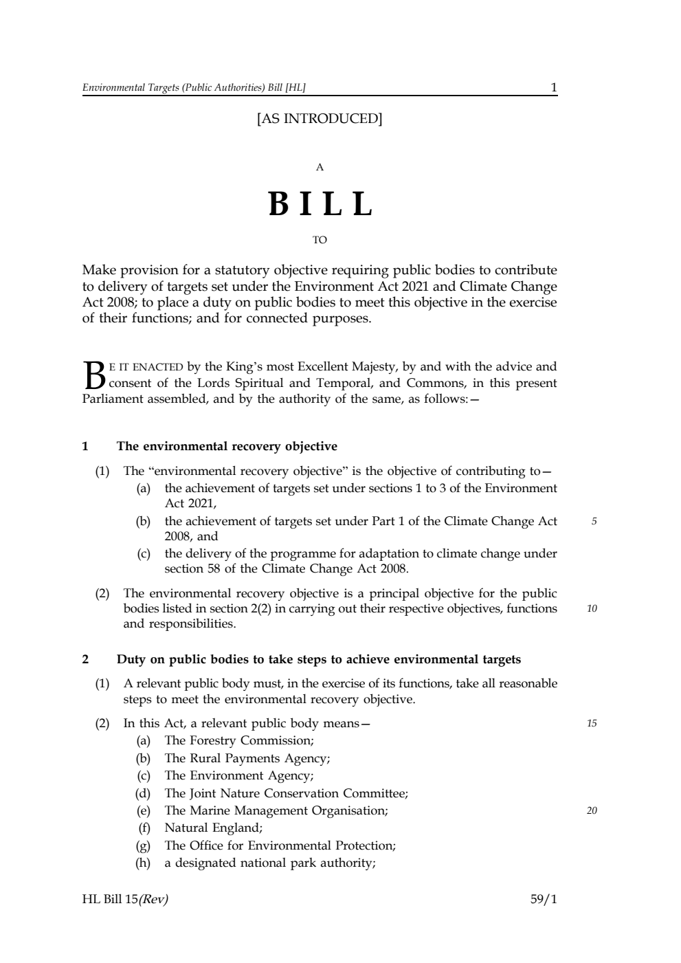 Environmental Targets (Public Authorities) Bill. Corrected copy