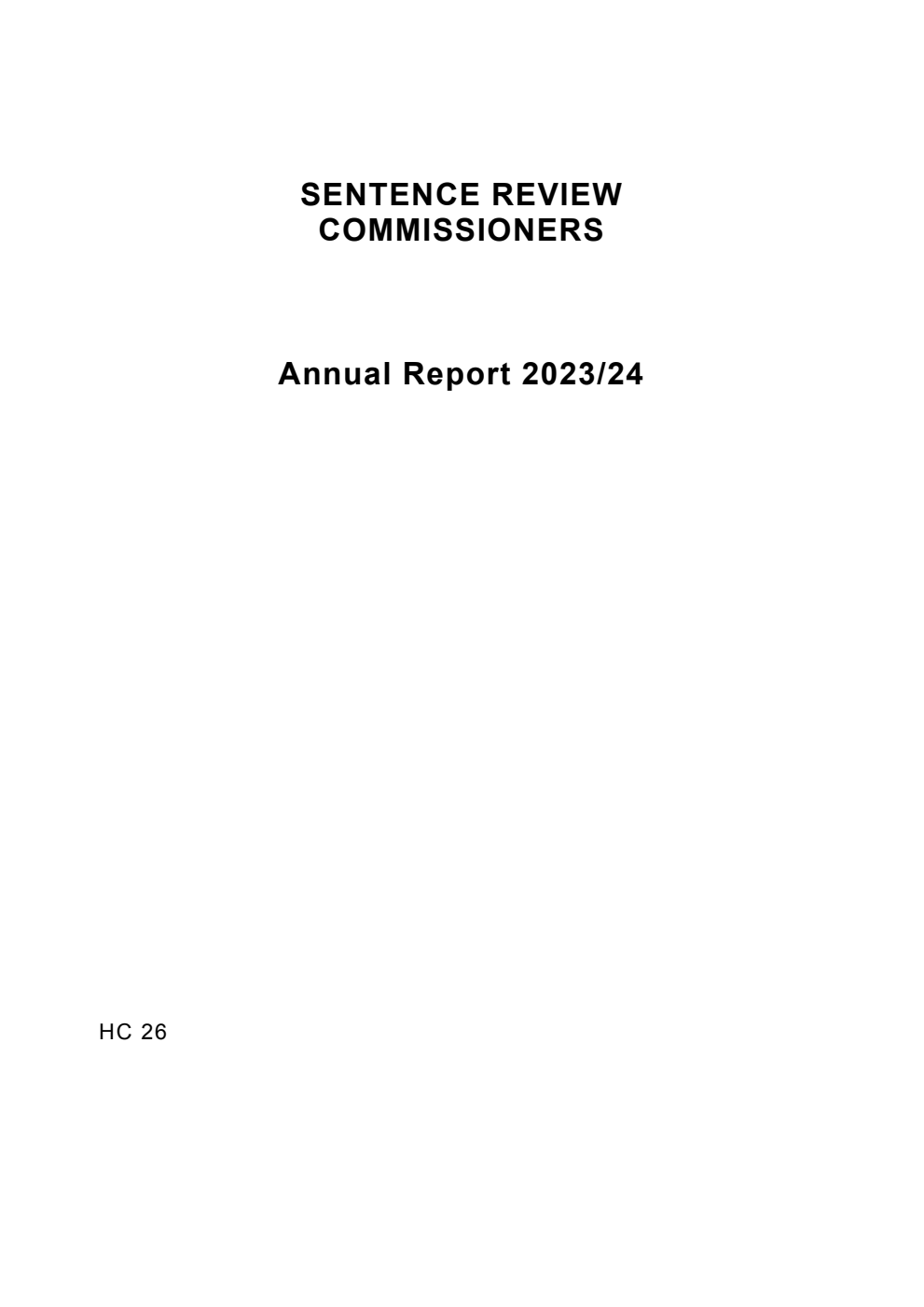 Sentence Review Commissioners Annual Report 2023/24 (for the year ended 31 March 2024)