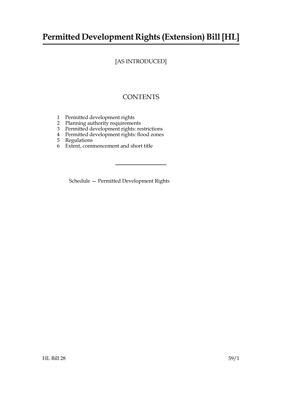 Permitted Development Rights (Extension) Bill