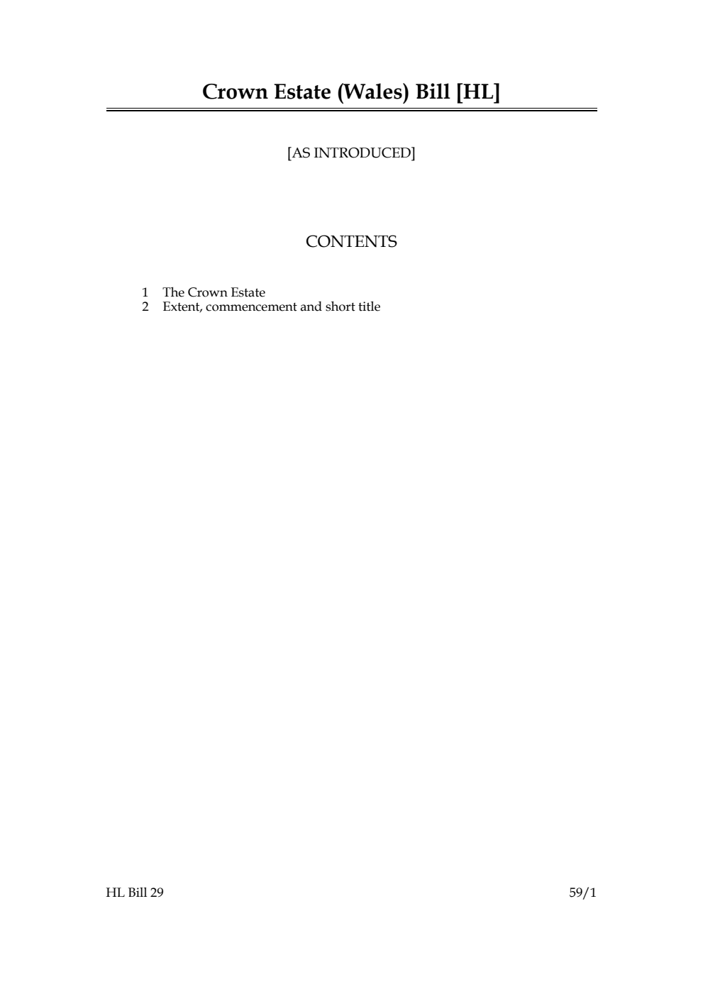 Crown Estate (Wales) Bill