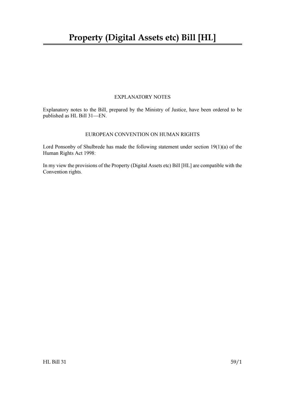 Property (Digital Assets etc) Bill