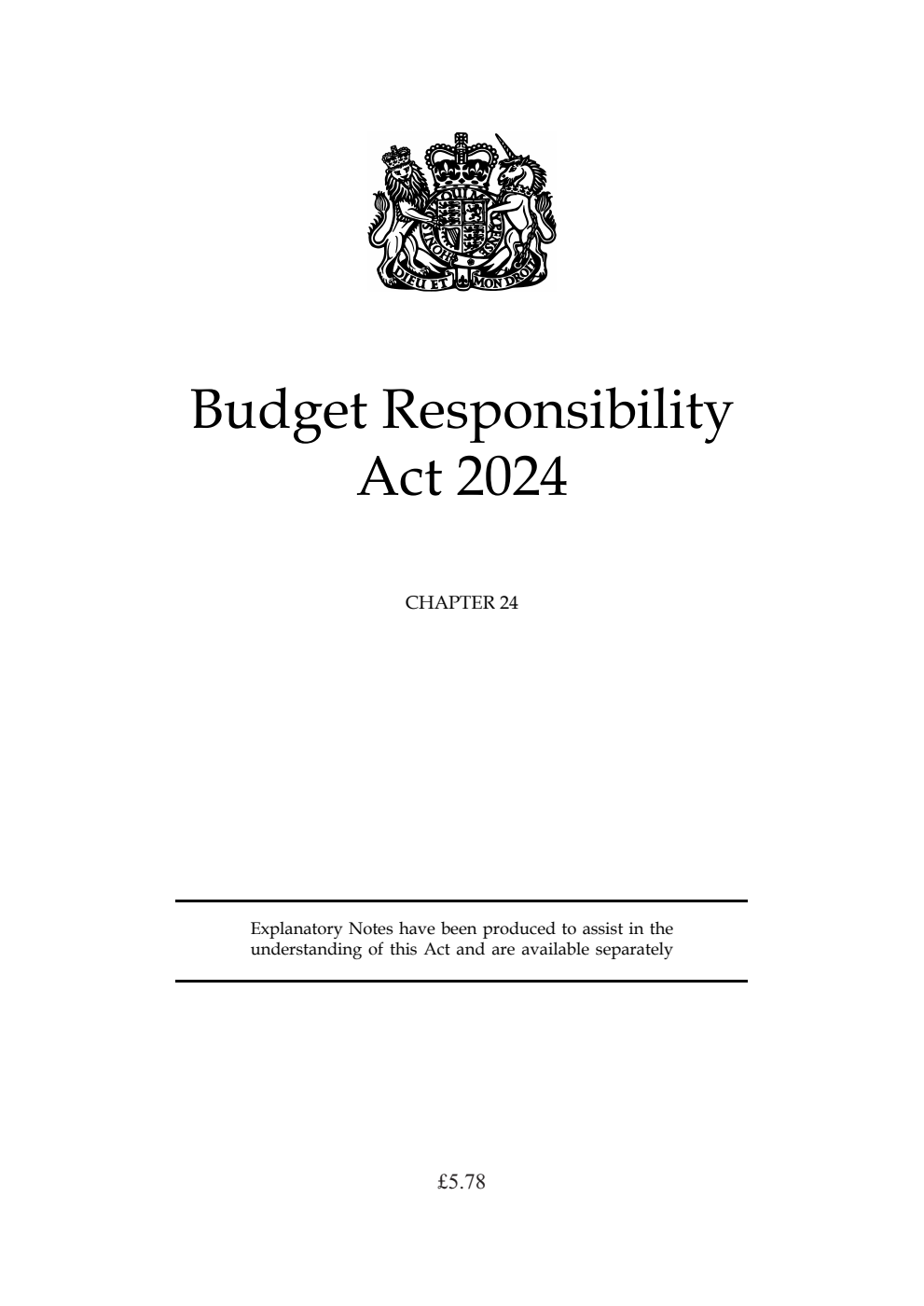 Budget Responsibility Act 2024: Chapter 24