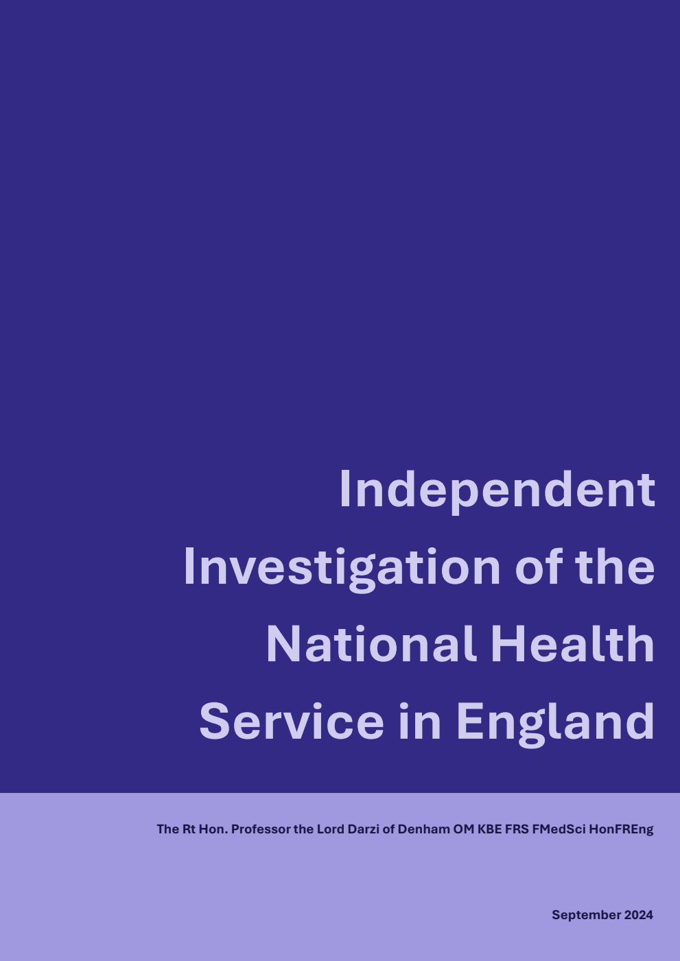 Independent Investigation of the National Health Service in England
