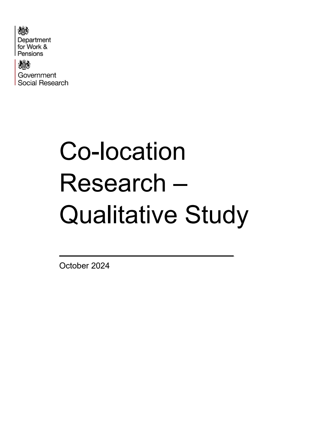 Research Report 94 Co-location Research – Qualitative Study
