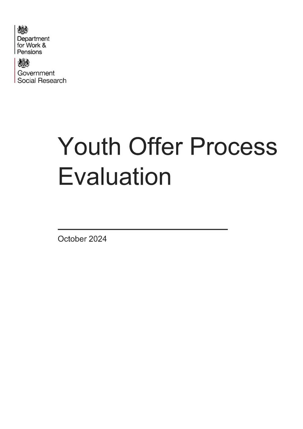Research Report 1073 Youth Offer process evaluation