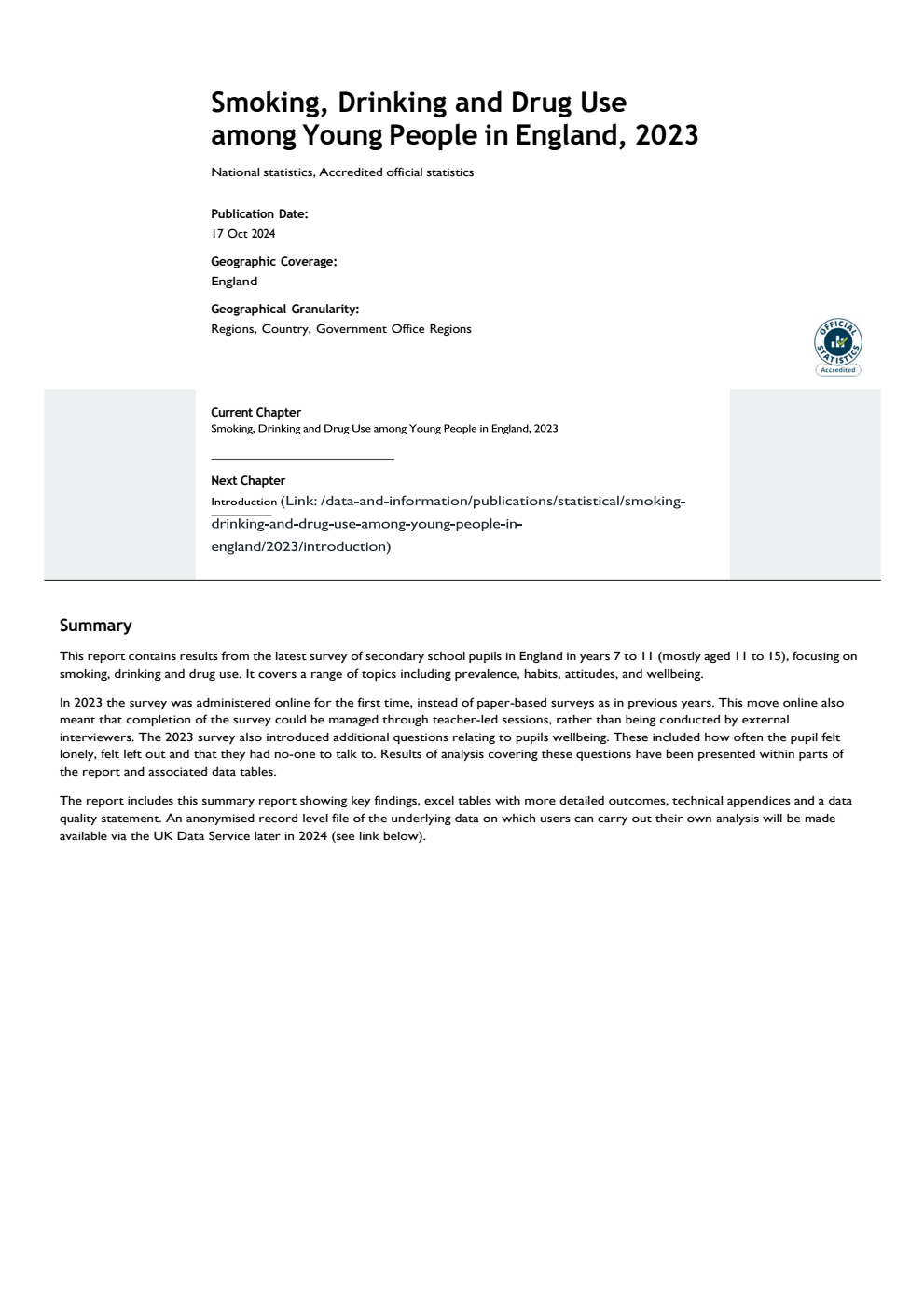 Smoking, drinking and drug use among young people in England in 2023