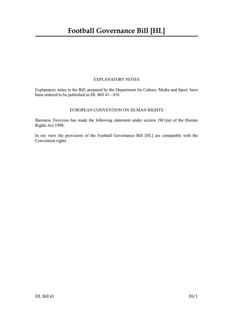 Football Governance Bill