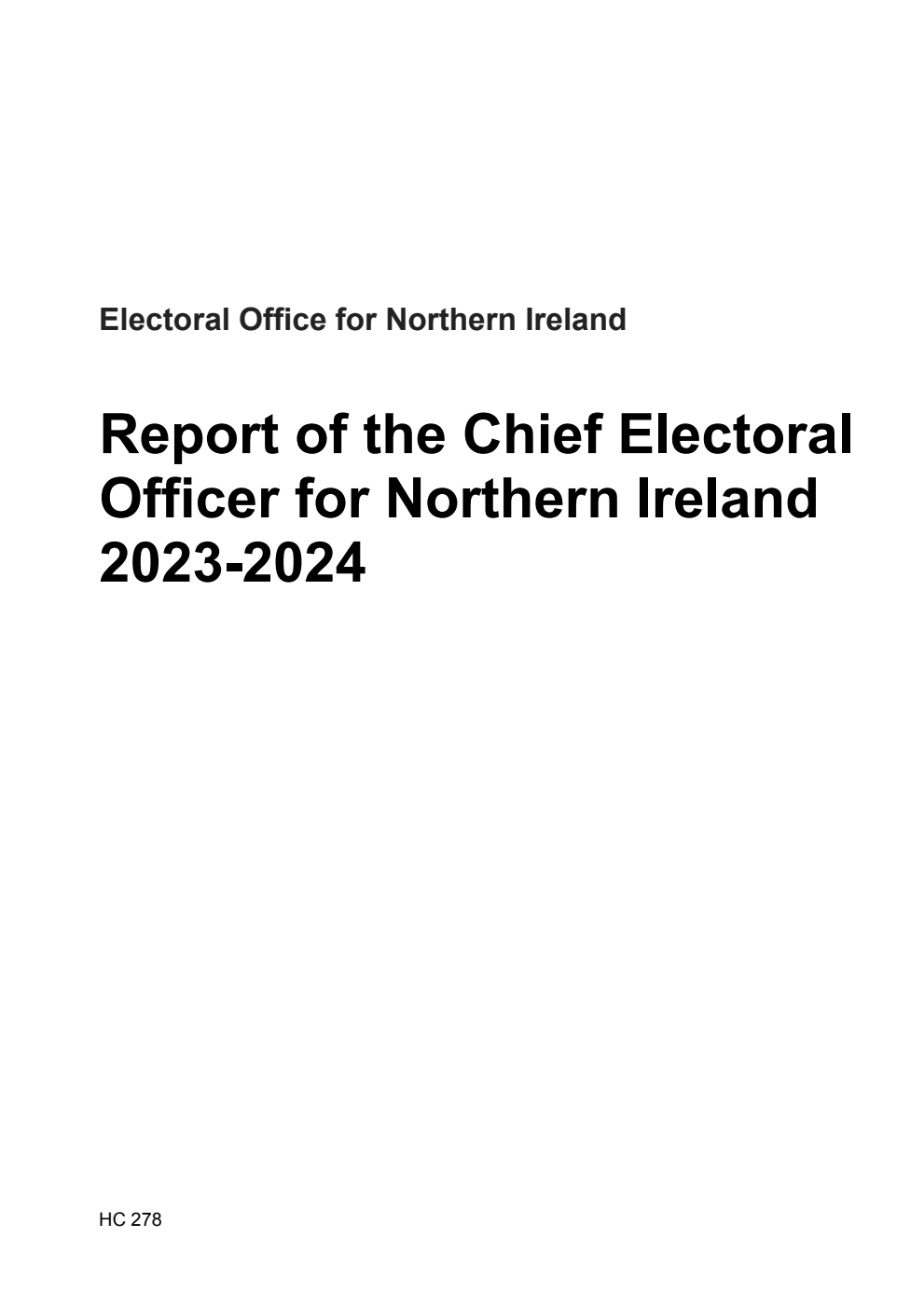 Report of the Chief Electoral Officer for Northern Ireland 2023-2024