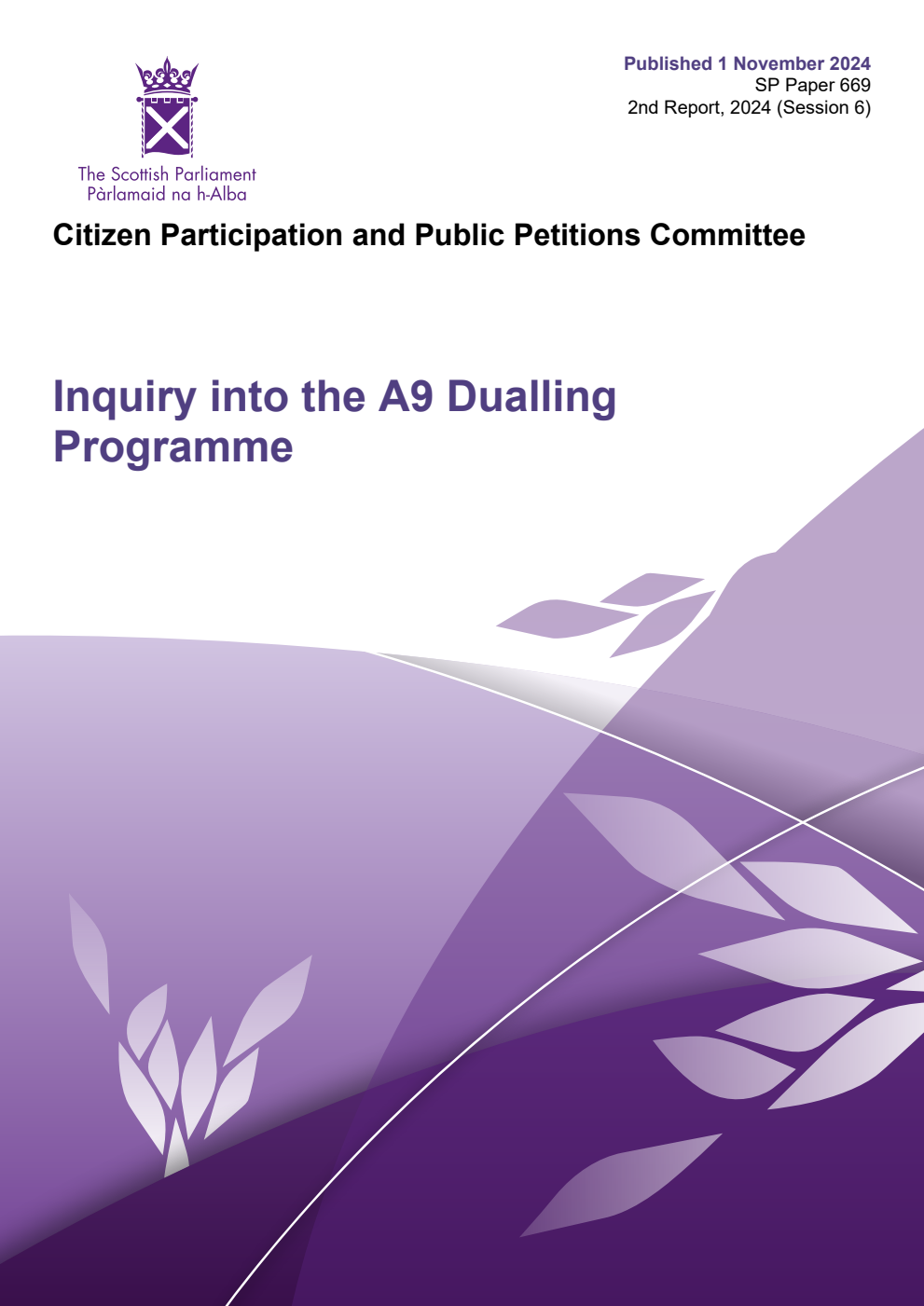 Citizen Participation and Public Petitions Committee 2nd Report, 2024: Inquiry into the A9 Dualling Programme
